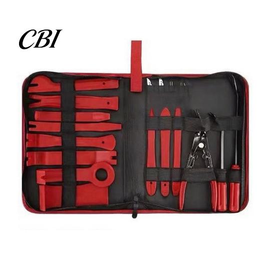 Car Door Panel Pry Tool Kit 19Pcs Trim Removal Set with Pick & Clip Tool, Sticker Scraper, Automotive Plastic Interior Fastener for Stereo,