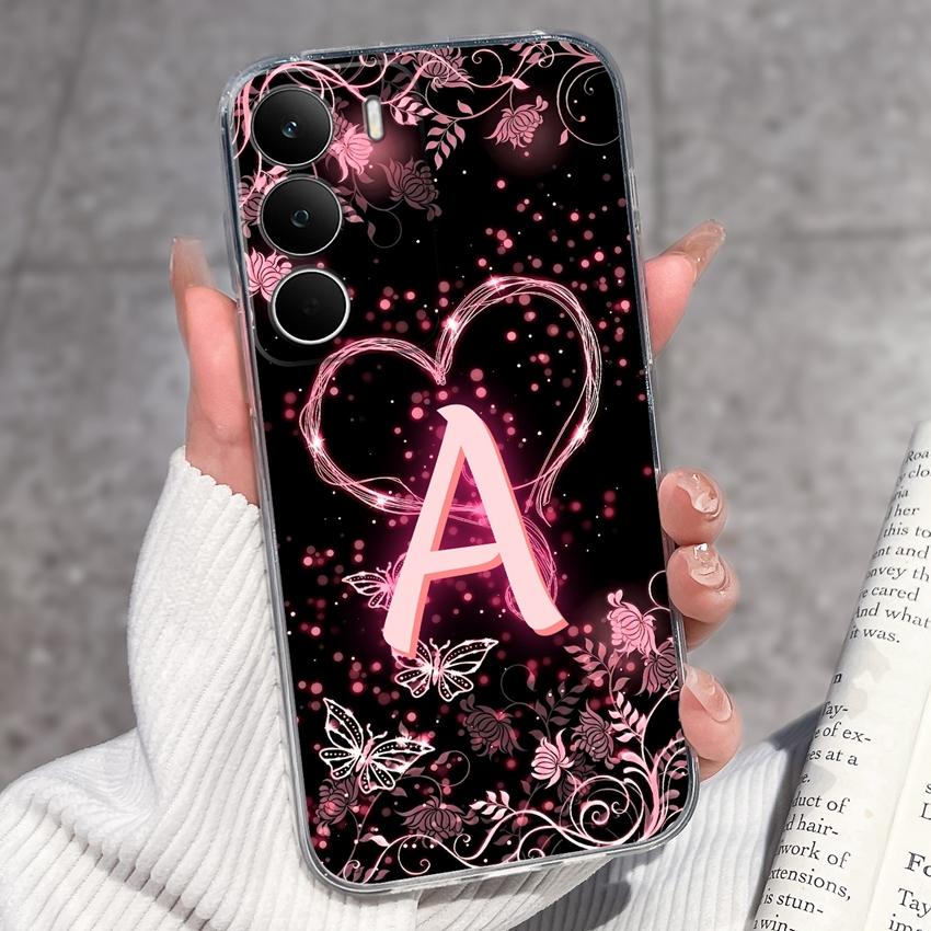For Realme C71 C67 C65 C63 C61 C55 C53 C35 C85 Pro C75 C75x Phone Case Pretty Love Heart Letters Soft Housing Transparent TPU Silicone Anti Drop Shell
