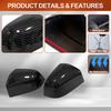 2pcs Side Rearview Mirror Cap Wing Mirror Cover Sticker Trim for Tesla Model Y Juniper 2025-2026 Left Hand Drive