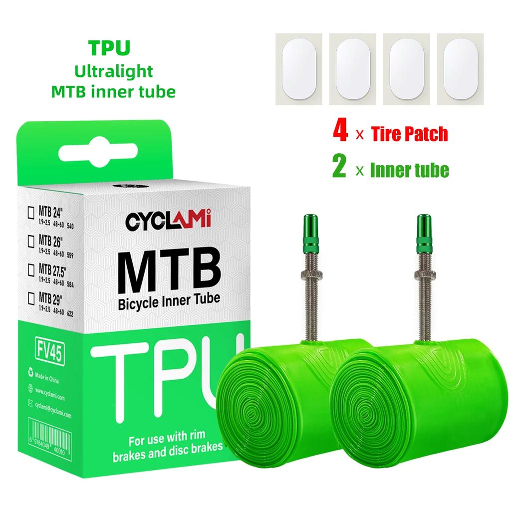Ultralight MTB 29 Inches Bicycle TPU Tire 45mm Mountain Bike Inner Tube Metal French Presta Valve Anti-Oxidation CYCLAMI