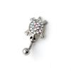 16G Multicolor Rhinestone Cute Turtle Sexy Body Piercing Belly Button Bar Ring