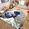 Ukiyo-e style Pokemon theme Carpet New Release! Rug for Living Room Bedroom,Office Areas,Durable Machine Washable Mat great gift