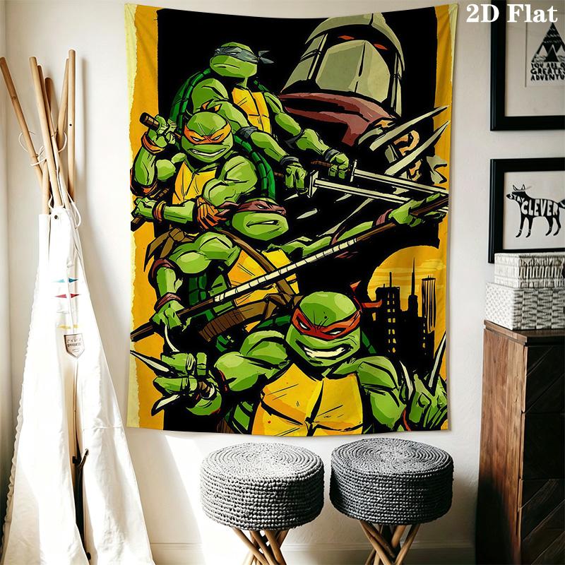 Mutant Turtles Urban Warriors Tapestry Wallmounted Fashion Print Homestay Soft Decoration Tapestry Christmas Gift Work Of Art