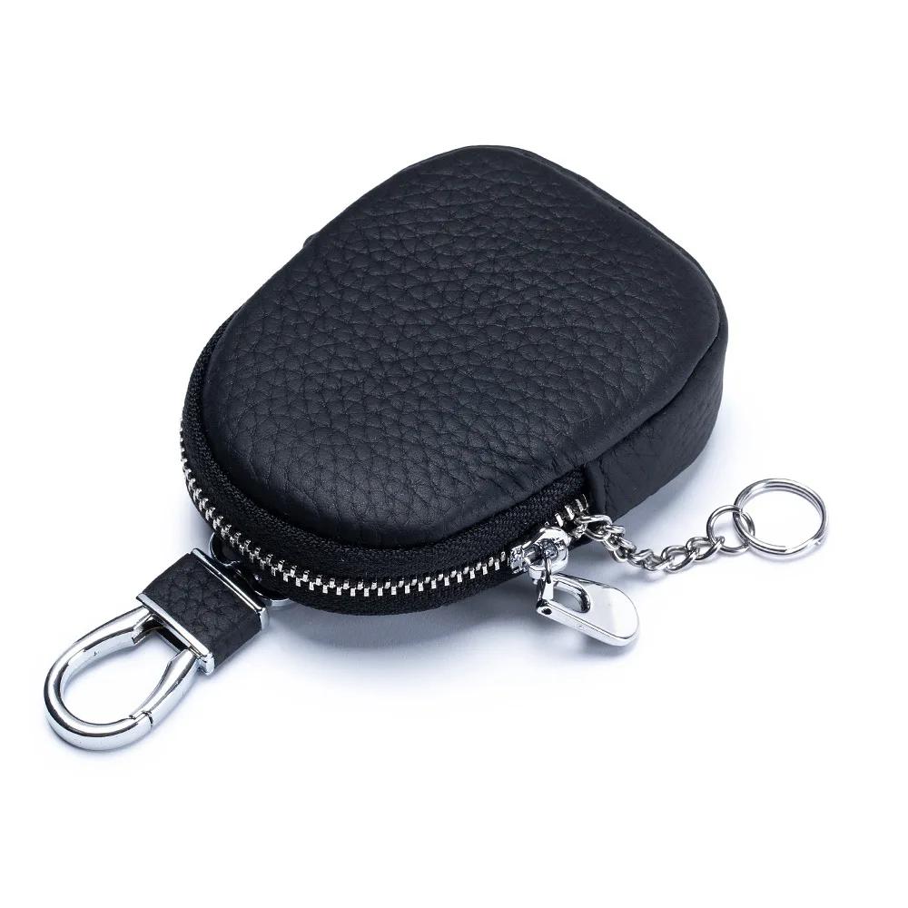 Cow Leather Key Holder Minimalist Case Wallet Coins Storage Case Mini Key Protector Multifunctional Universal Key Pouch