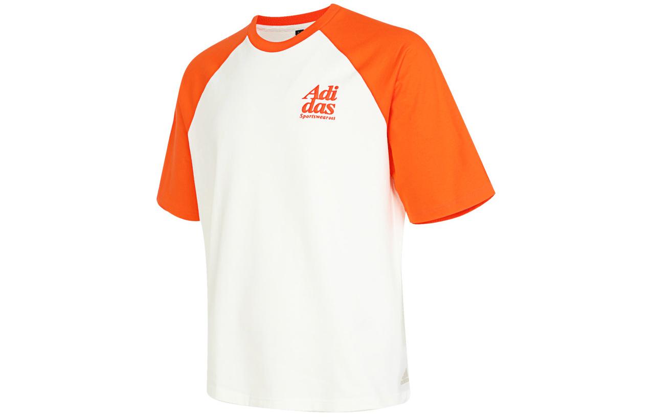 Adidas T Shirts Men s Orange Crew Neck Moderate Straight Fit JI9820 L