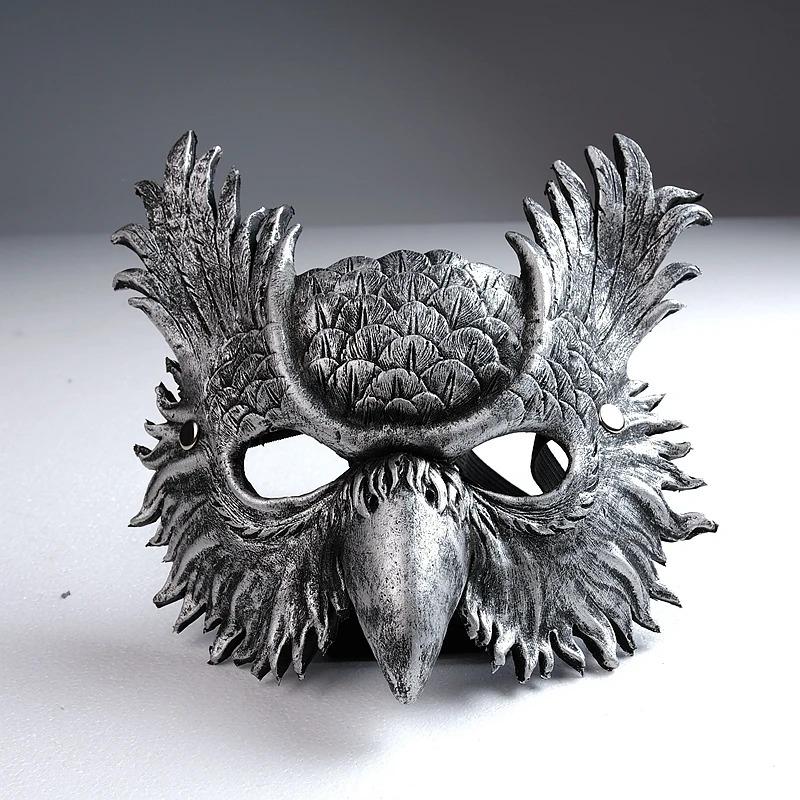 Women Cosplay Bird Satan Mask Punk Half Face Demon Mask for Men Masquerade Ball Party Props Stage Nightclub Cosplay Eagle Mask