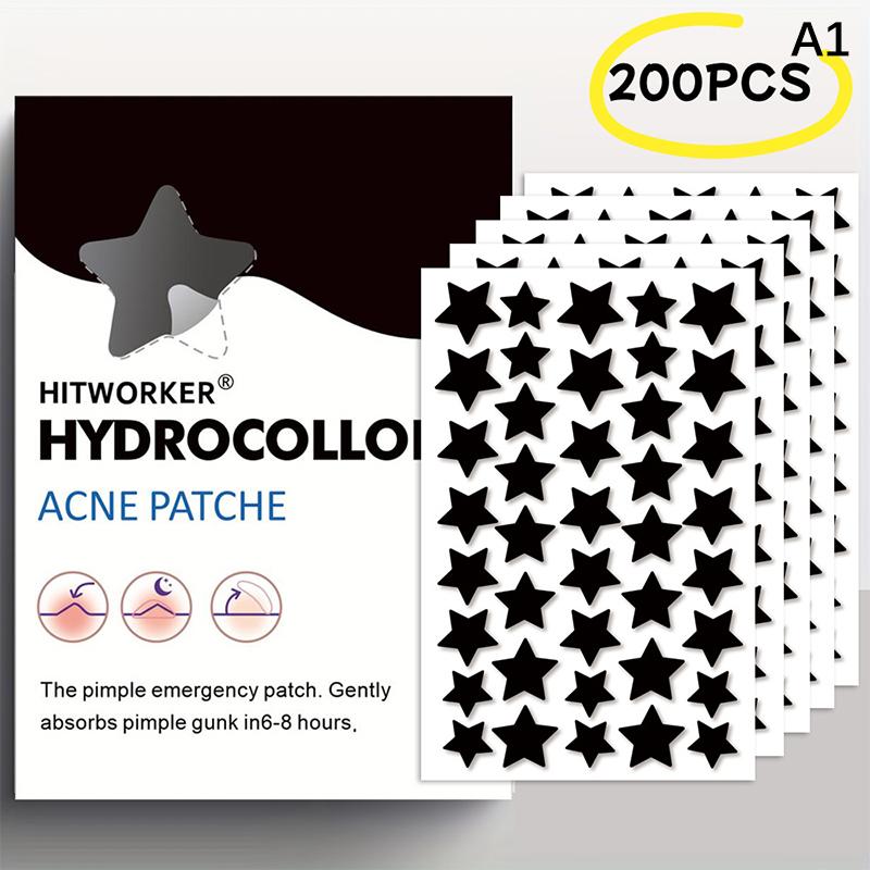 

200/400 шт. Чорні патчі від прищів у формі зірки, без спирту, не подразнюють, дихаючі, абсорбуючі, модні, ультратонкі A1