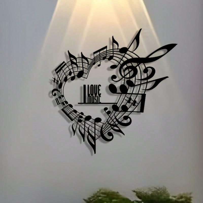 Metal Music Note Wall Art Plaque Home Decor Gift