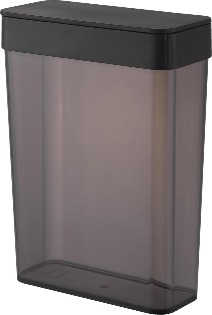 Yamazaki Slim Storage Case with X X Barley Tea Airtight Storage 10392 Gasket, 2.3L, Black, W18.5 D8.6 H25cm, Tower, Bag, Container,