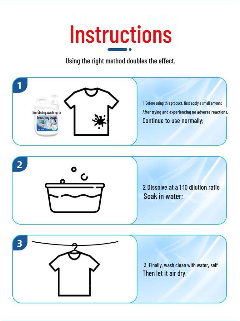 Bleach-Free Stain Remover: Restore White Clothes, Fix Color Bleeding, No Rubbing Needed
