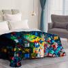Colorful game console patterns Flannel printed blanket suitable for all seasons suitable for living room office sofa and travel