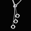 Silver 925 Square block Pendant Necklace Snake chain For Women Man Fashion Wedding Party Charm JewelryGood product