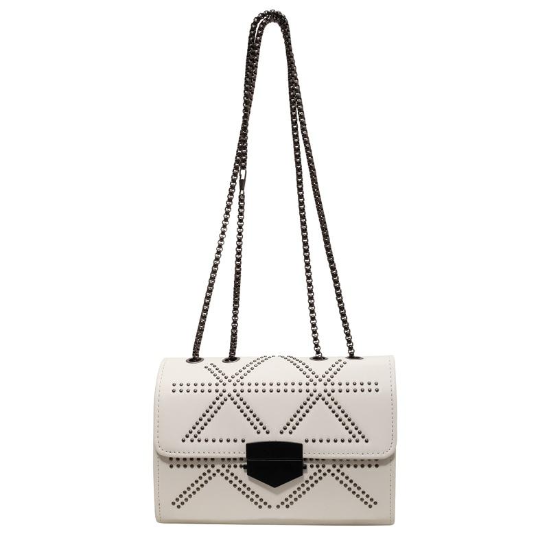 

Сумка-ланцюжок ромбоподібної форми, нова, проста, однотонна, трендова, повсякденна, з замком, на плече, текстурна, месенджер, маленька квадратна сумка, тренд білий