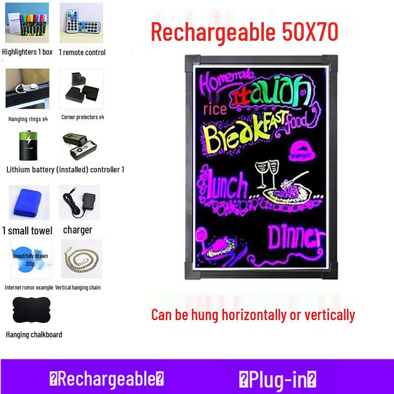 LED Blackboard Stall Display Sign - Luminous Advertising Menu Board