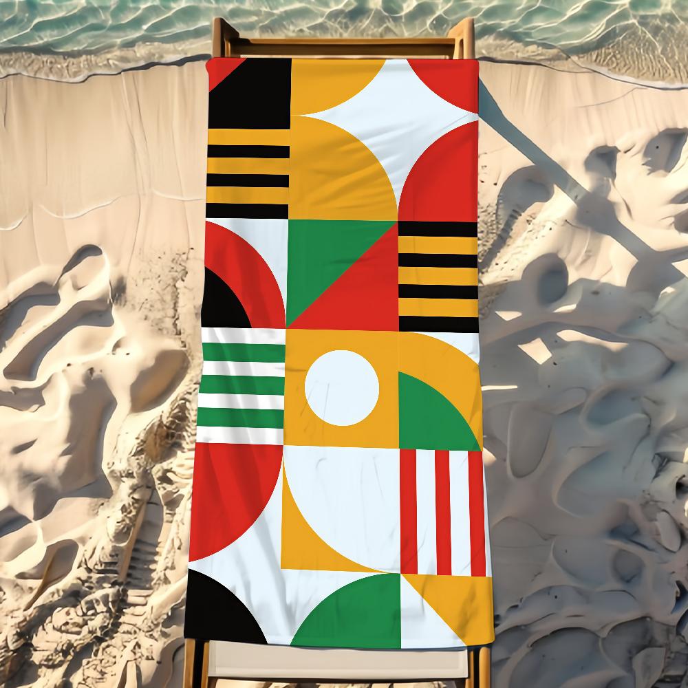 Kunst Abstrakt Bauhaus Handtuch Strand Dusche Bad Reise Leicht Hautfreundlich für Pool Camping Kreuzfahrt Sommer