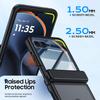 For Motorola Razr 50/60 Case, Hinge Protection, Built-in Screen Protector, Wireless Charging, Shockproof, Slim Rugged Protective Phone Case-Black
