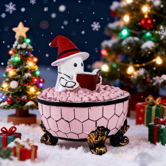 Ghost Bubble Bath Lamp USB Powered Cute Ghost Night Light Halloween Ghost Nightlight Bedroom Christmas Party Decor