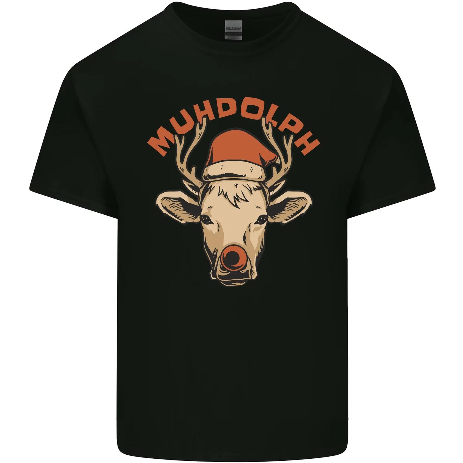 

Muhdolf Funny Rudolf Christmas Cow Kids T-Shirt Childrens 4XL