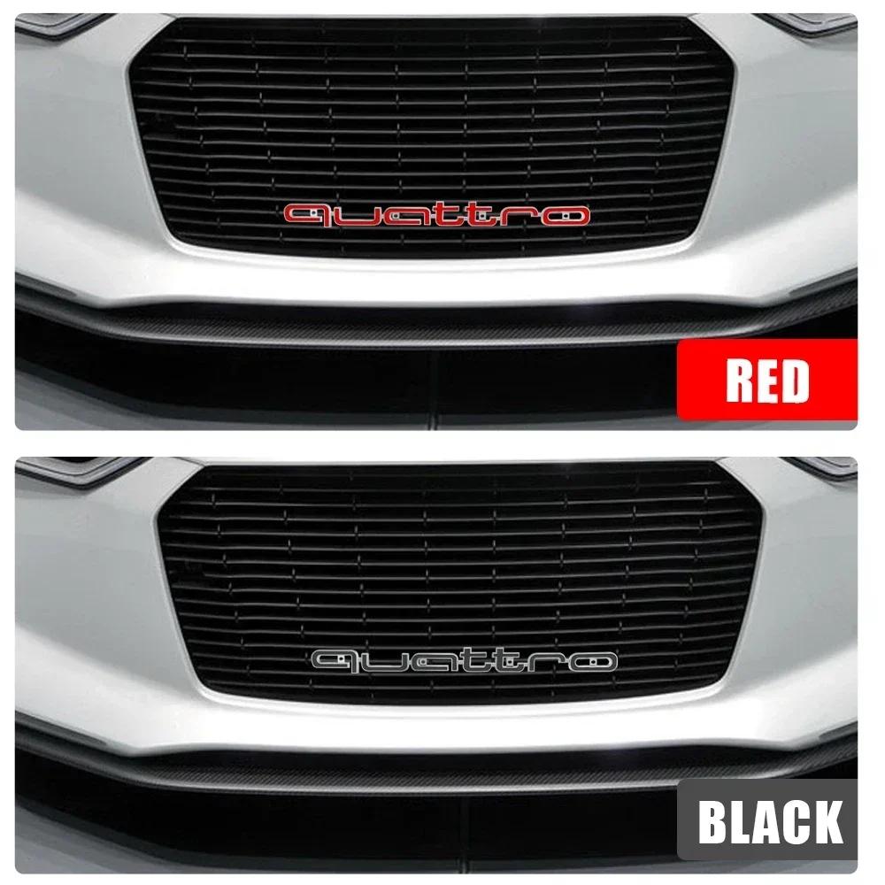 3D ABS Quattro Emblem Car Front Grille Badge LOGO Auto Accessorie For 115a SLine A5 C6 C5 A1 A7 Q3 TT S3 B5 A3 8P 8V B6 8L Q2 S4a115