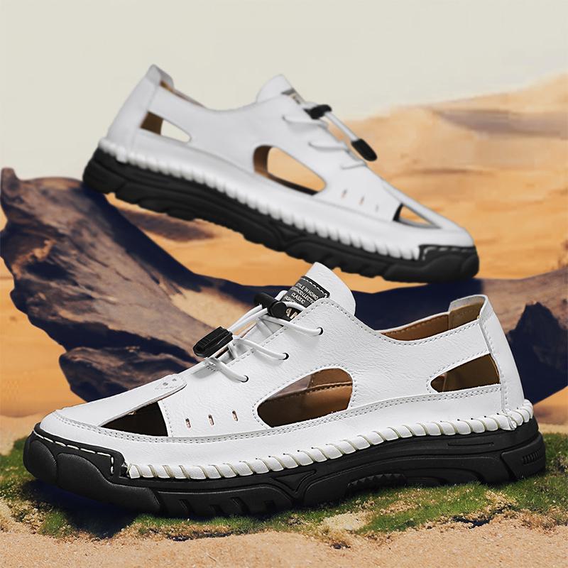 Fashion Non-Slip Hollow Out Sandals Soft Comfortable Men Summer Shoes New Design Beach Flats Anti-collision Toe Mens Gladiator Sandals