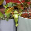2Psc Flower Pot Edge Hanging Decoration Cute Umbrella Frog Figurine Outdoor Garden Gardening Bonsai Cartoon Animal Ornaments