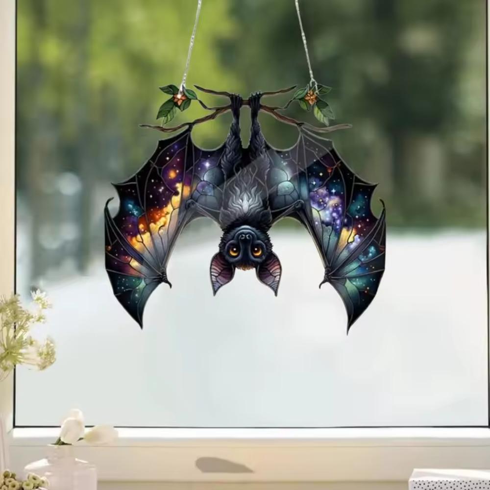 Imitation Stained Glass Style Acrylic Bat Suncatcher Contemporary Bat Hanger Pendant  Window Panel