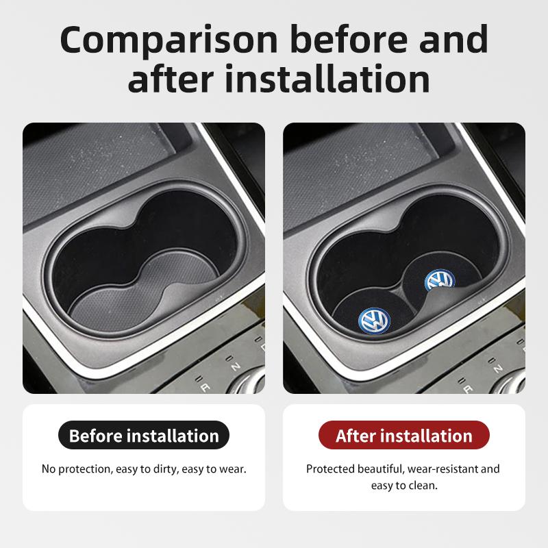 2pcs Car Suede Coaster Water Cup Holder Drink Pad Auto Interior Accessories For Volkswagen VW Golf 4 6 7 GTI Tiguan Passat B5 zr8