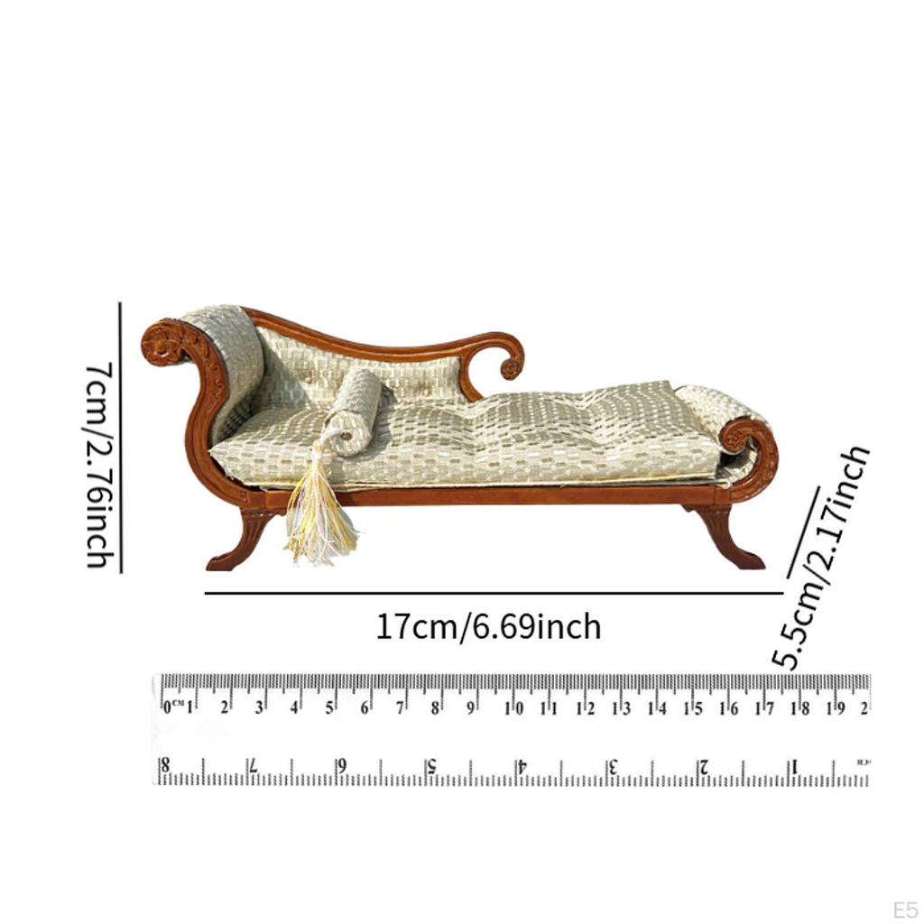 DIY Mini Bench Chair Lounge for 1/12 Dollhouse Wooden Sofa