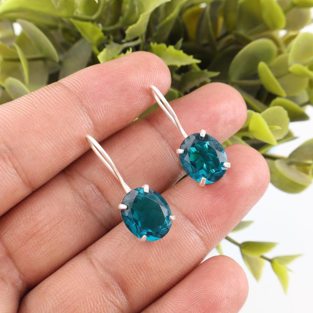 Apatite Handmade Silver Jewelry, 925 Sterling Silver Earring, Handmade Beautiful Gemstone Jewelry, Apatite Earrings For Love