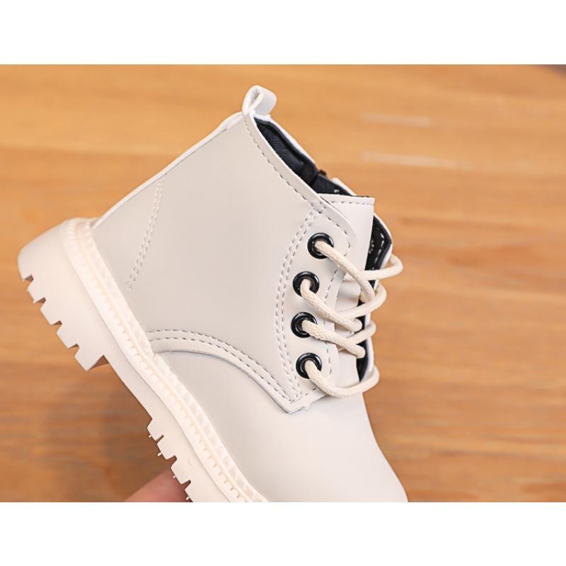 Spring/Autumn New Arrivals Kids' Shoes, Children's Boots & Martin Boots, Boys' Leather Versatile Short Boots, Black Lace-Up.