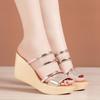 Fashion Women's High Heel Slippers Fashion Wedge-heeled Sandals Summer Women's Platform Sandals Summer Peep Toe Slippers Sandalias Mujer