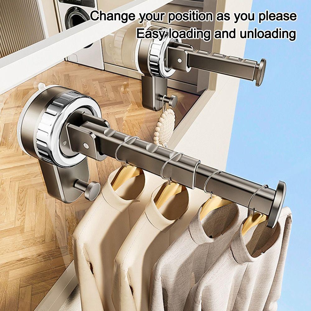 Multifunktionell Sugkopp Klädhängare Infällbar Krok Utan Borr Förvaringsställ för Balkong&Tvättstuga
