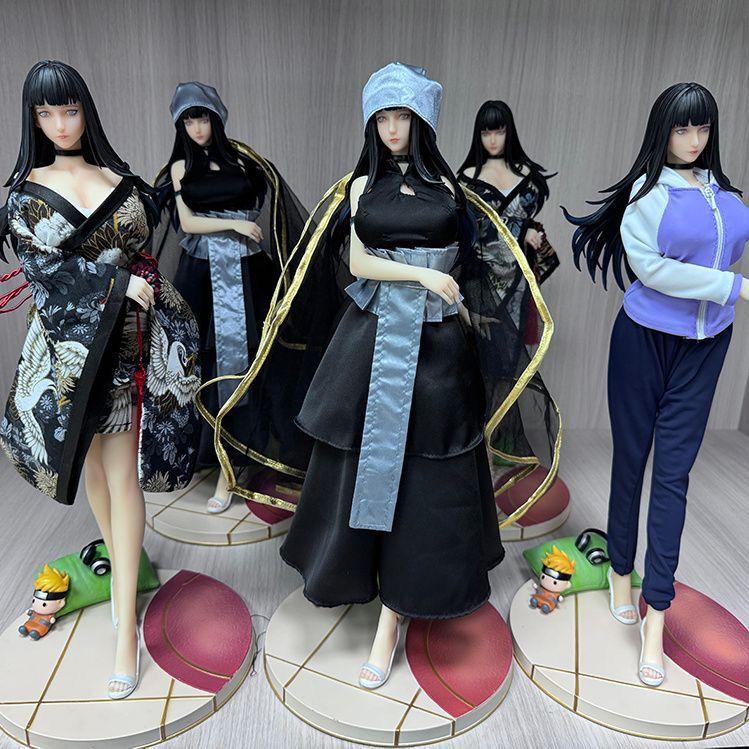 Naruto 45cm/17.71nch Anime Hinata Crown Princess Uchiha Madara Figures Clothes Can Be Replaced PVC Action Wild Battle Toys Gifts
