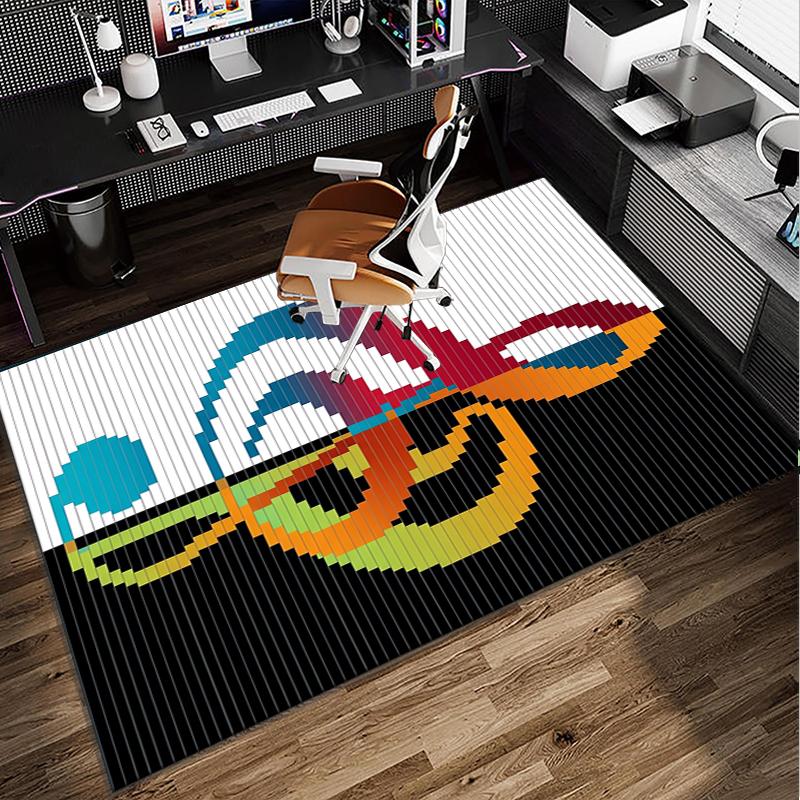 Music Notes Harmony Office Rug Chair Mat, Entryway Carpet, Suitable for Front Door, Bedroom, Living Room, Desk, Holiday Gift