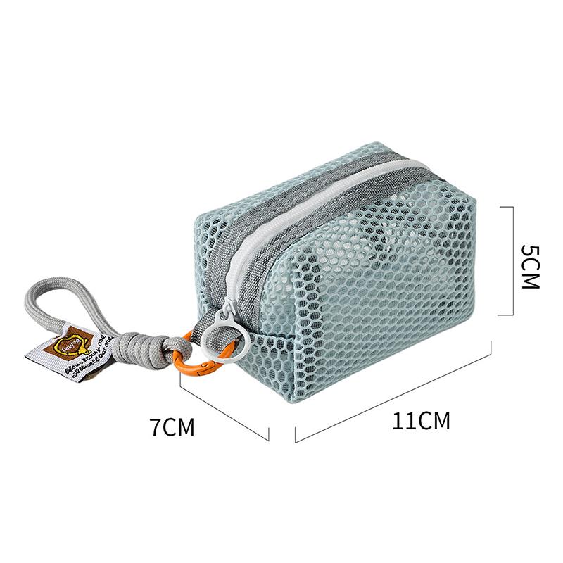 Square Mesh Cosmetic Bag Mini Coin Purse Portable Square Cosmetic Storage Bag With Zipper Multi-Purpose Sundries Bag