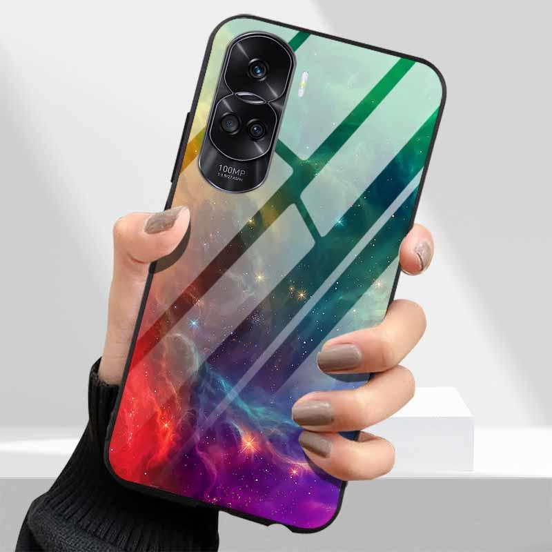 Tempered Glass Hard Cover For Honor 90 Lite 5G Case Lovely Marble Funda Coque For Honor 90 Pro Honor90 90Lite 90Pro Phone Shells