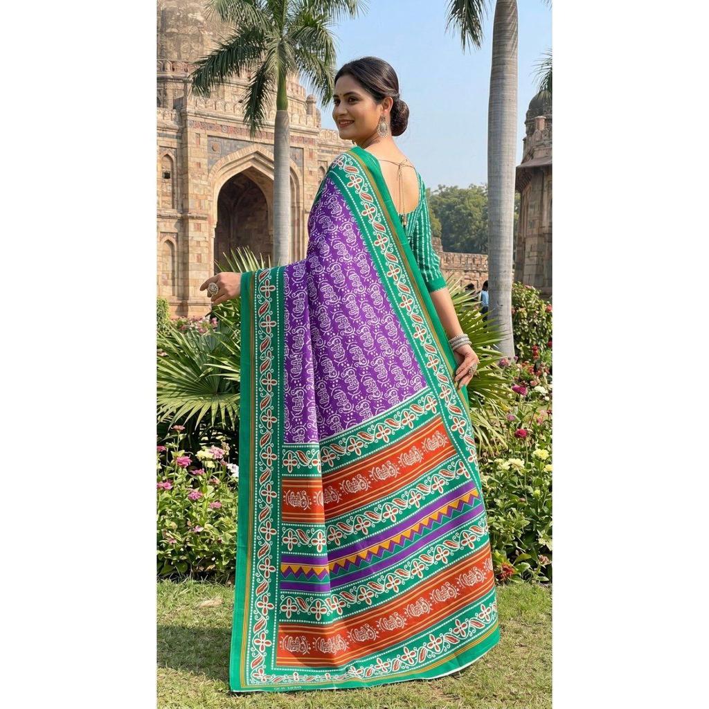 New Launch Beautiful Bagru Printed Saree Collection
