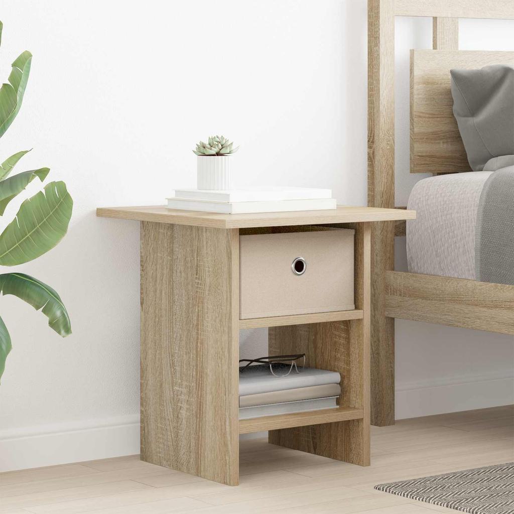 Nightstand Set of 2 Sonoma Oak Finish 41 x 40 x 45 cm Engineered Wood