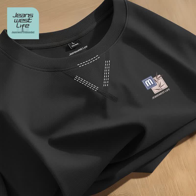 JEANSWEST LIFE Men s Loose Fit Pure Cotton Long Sleeve T-Shirt M