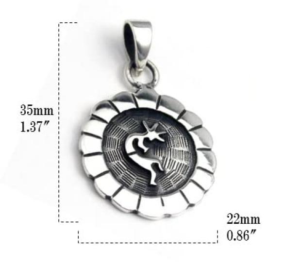Native American Indian Kokopelli Silver 925 Pendant Top