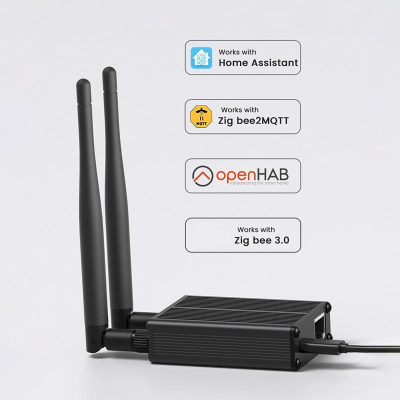 ZigBee 3.0 Dongle To Ethernet Compatible with Zigbee2 MQTT, Home Assistant, Z H A Open HAB , USB, And WiFi Gateway Coordinator