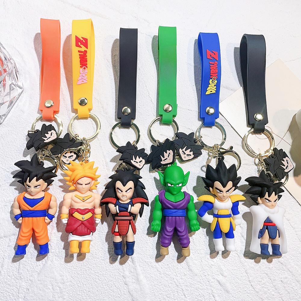 Adorable Llavero de Son Wukong de Dragon Ball Anime Amuleto para Bolso de Coche Regalo de Silicona