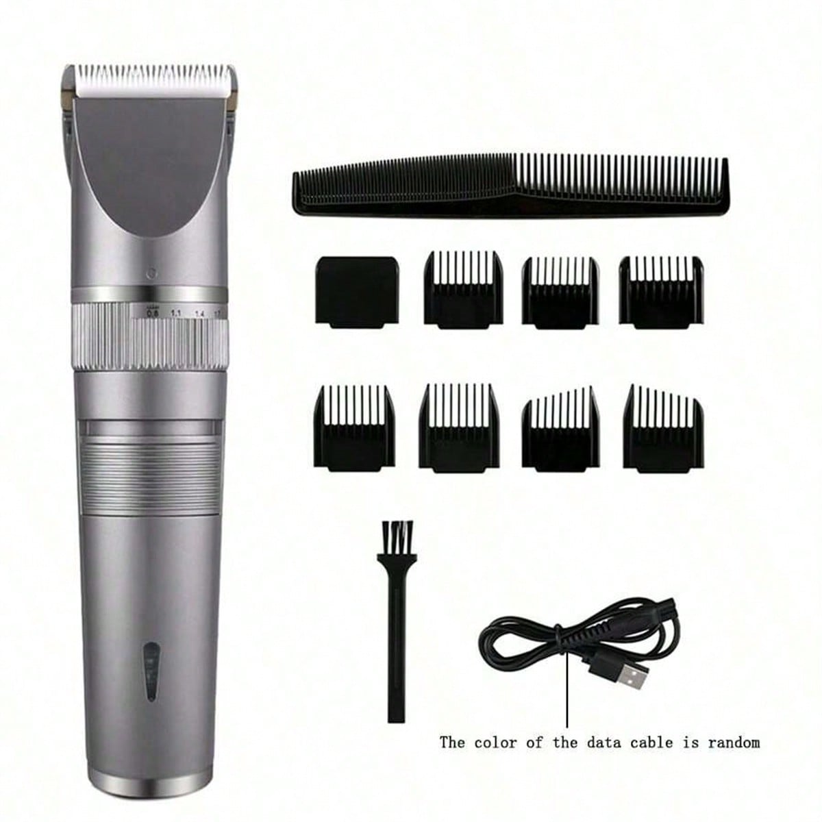 

Перезаряжаемая электрическая беспроводная профессиональная USB машинка для стрижки волос, профессиональная машинка для стрижки волос для мужчин серебряный