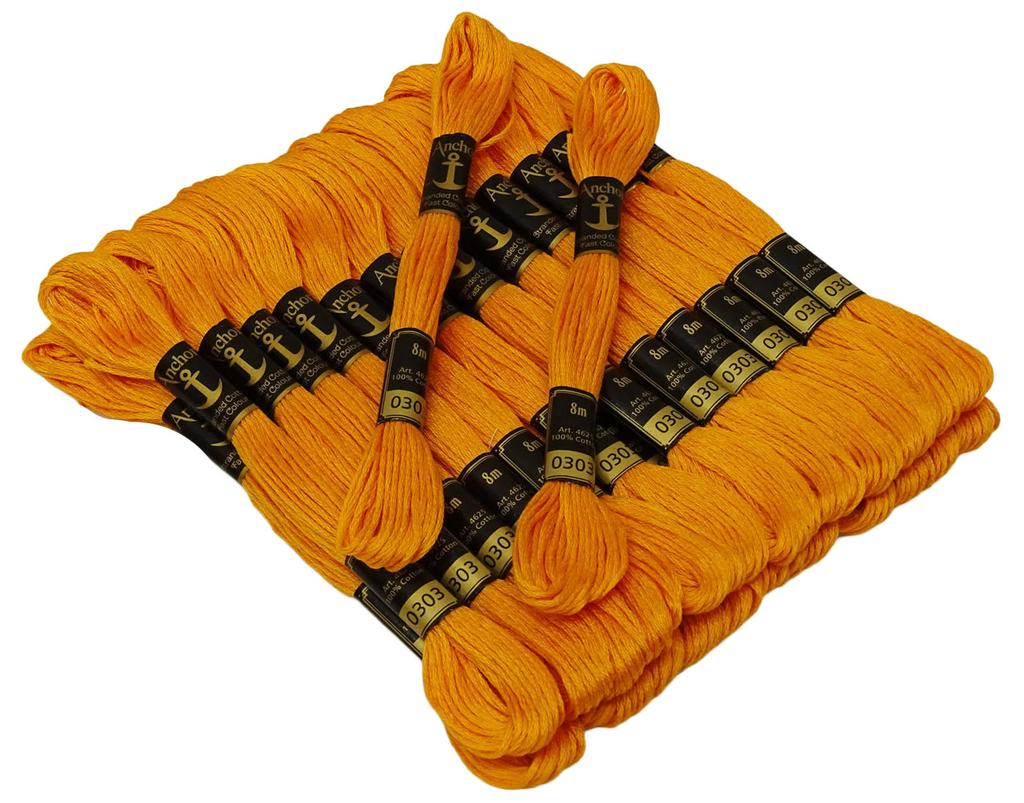 IBA Indianbeautifulart Stranded Cotton Thread Hand Cross Stitch Sewing Embroidery Floss Skeins-Fire