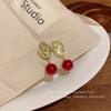 New retro human avatar earrings femininity red beanie earrings celebrity ears