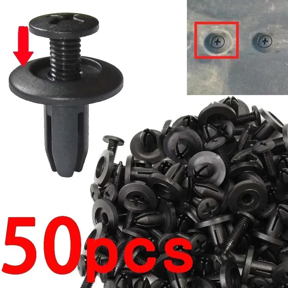 20-100pcs 8mm Plastic Rivets Fasteners Screw Car Bumper Fender Black Rivet Car Fastener Clips for Toyota Focus Kia Nissan Yamaha