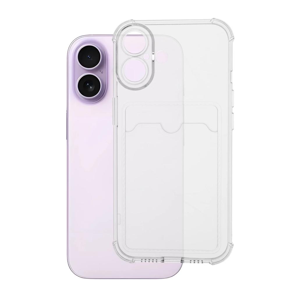 For IPhone 17 Phone Case with Card Holder Thin Lightweight Transparent Phone Covers with Credit Card Slot for IPhone 17 ProMax