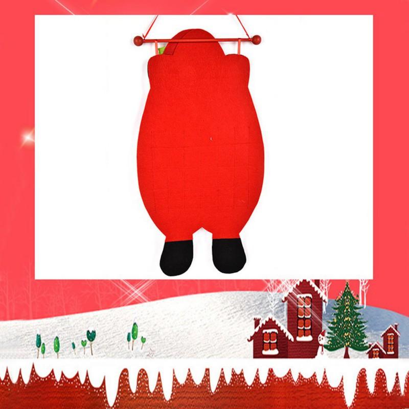 1PC Wall Hanging Christmas Decorations 24 Days Santa Snowman Elk Reusable Xmas Countdown Calendar Christmas Advent Calendar