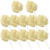 12Pcs Gold Fake Monstera Leaves Artificial Plants Simulation Turtle Leaf Home Decor Floral Arrangement Supplies Tropical Style