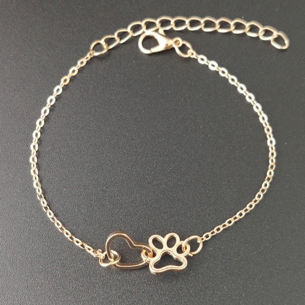 Light Luxury Love Paw Bracelet Simple Dog Claw Foot Chain Friendship Bracelet Hand Accessory